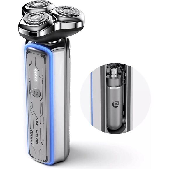 2IN1 Electric Razor for Men Magnetic Electric Shaver Beard Built-in Nose Trimmer - Picture 1 of 6